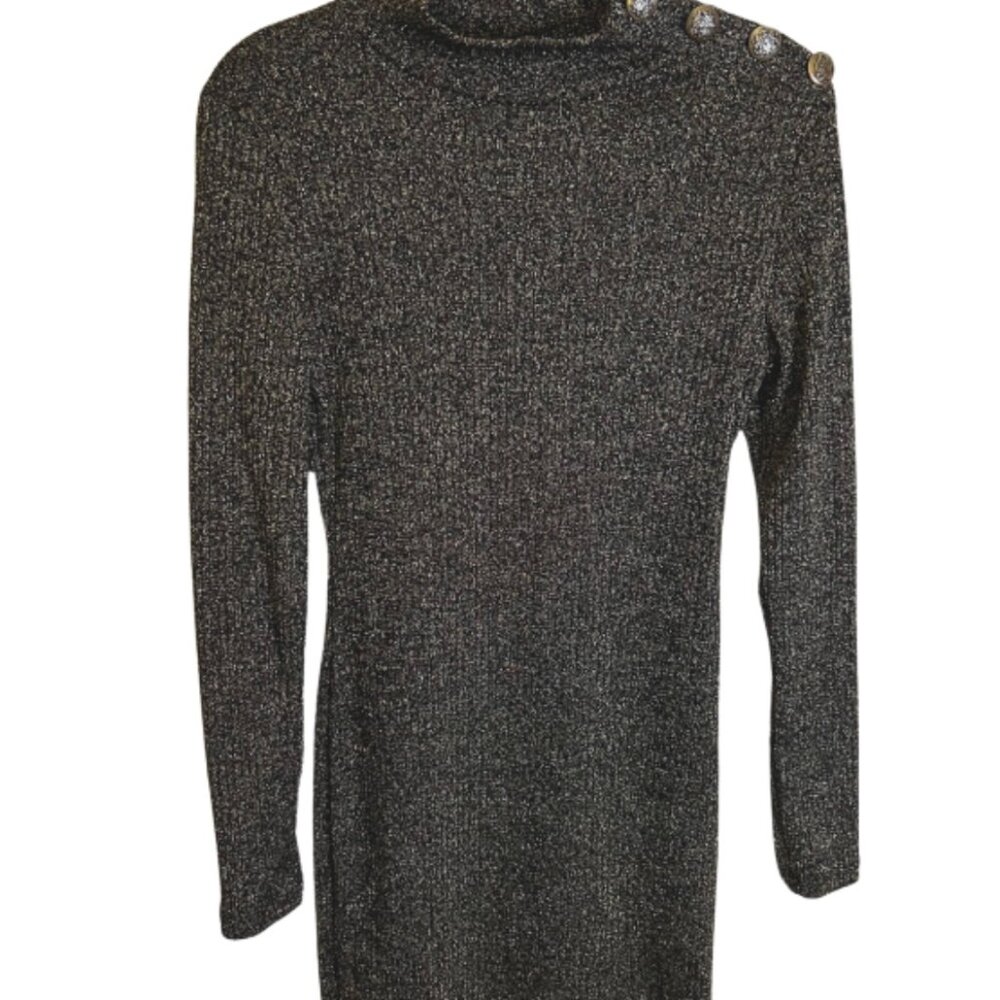 Gold/Black Shimmer Casual Dress (M)